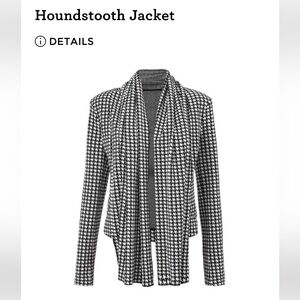 CAbi Black and White Houndstooth Blazer